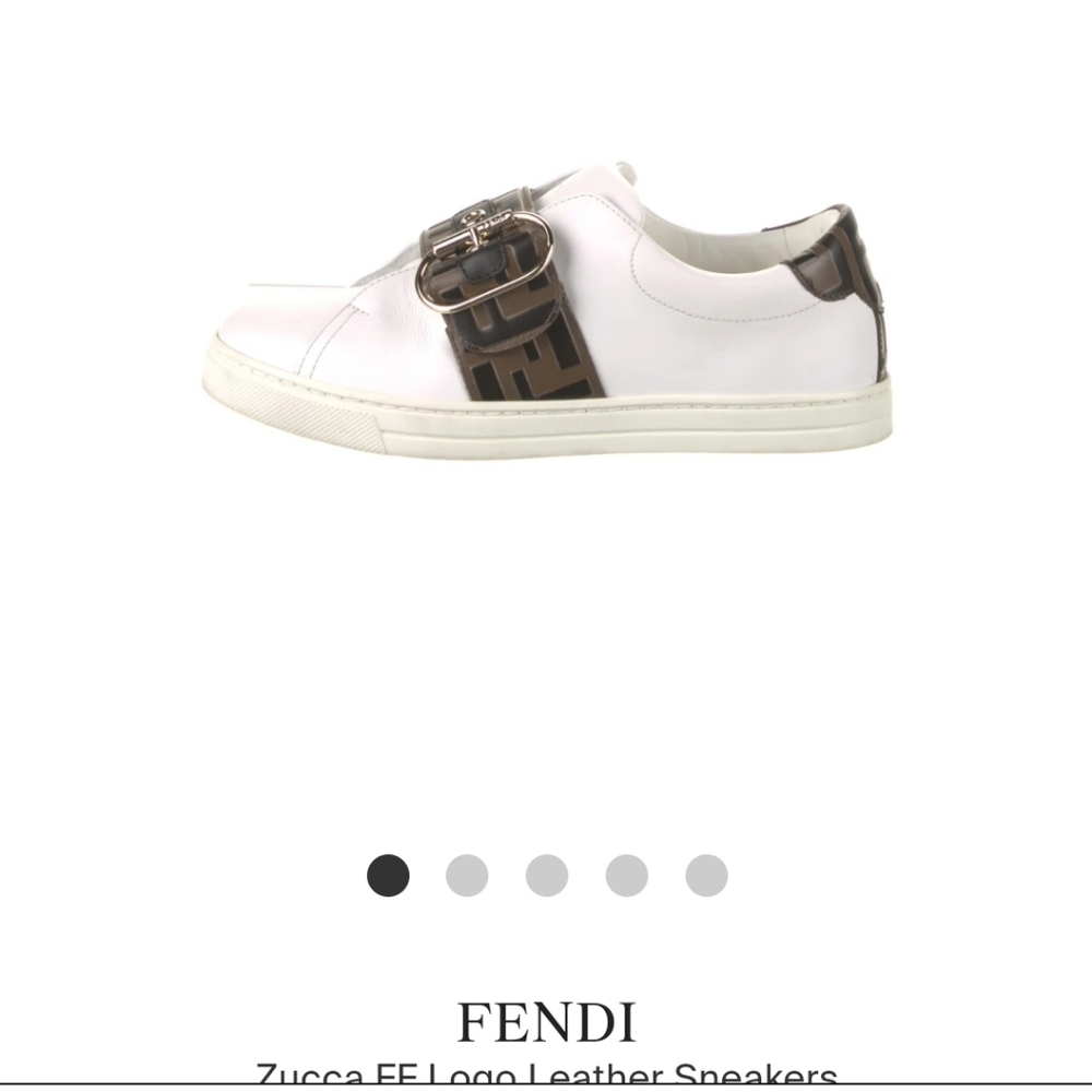 Fendi logo belt trainer sneakers same listing in *The Real Real Not For Sale